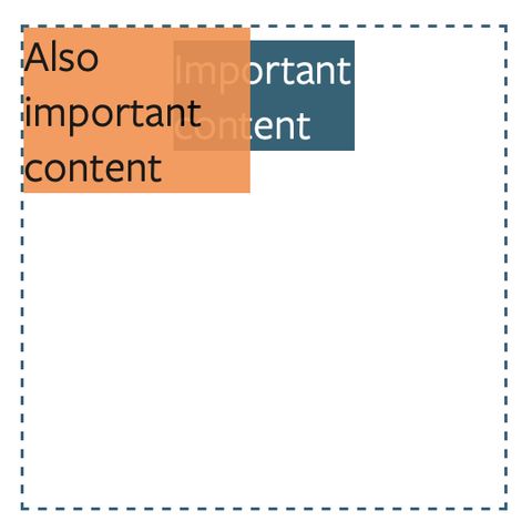 Screenshot in Safari of an orange block partially covering a blue block.